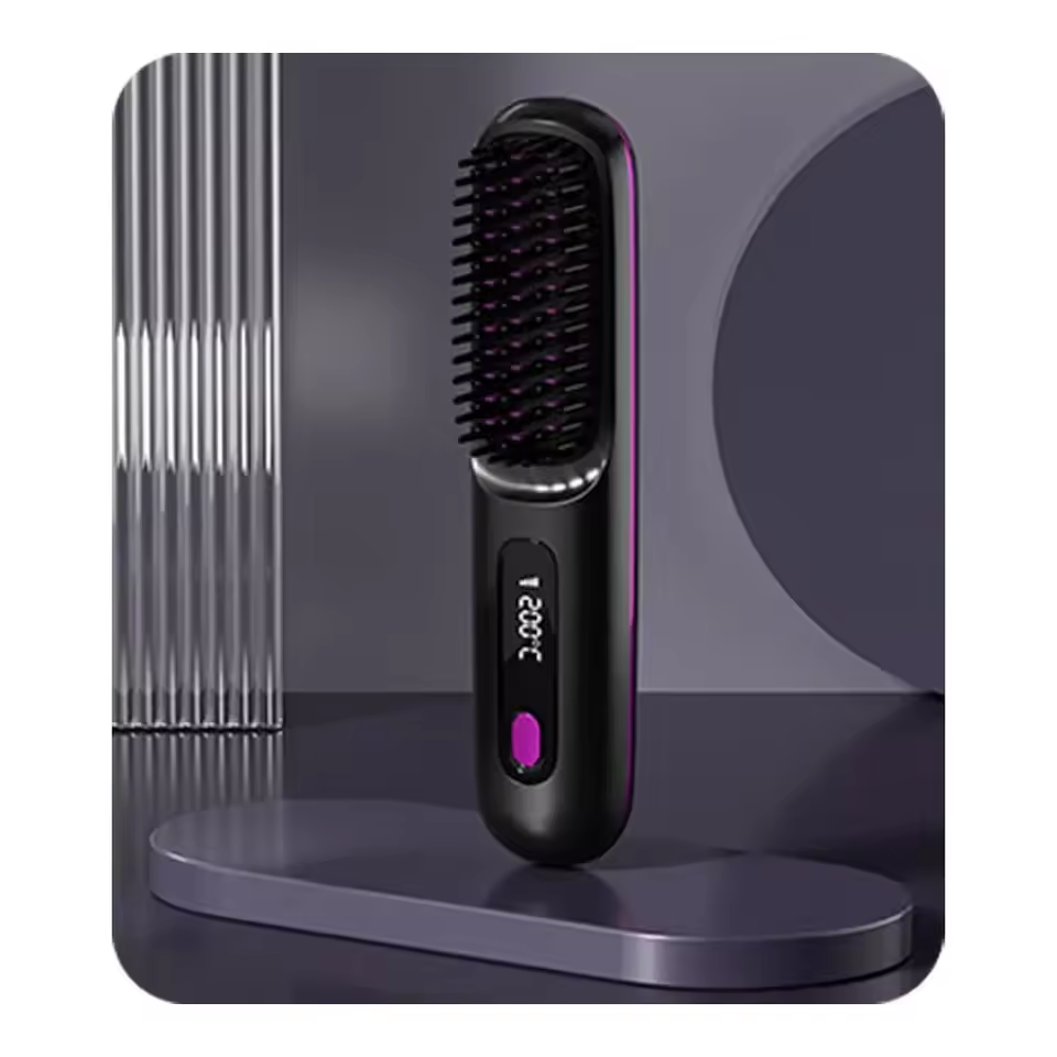 Davy | Travel Hair Straightening Brush | Sleek Hair On-the-Go