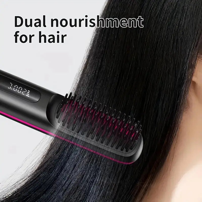 Davy | Travel Hair Straightening Brush | Sleek Hair On-the-Go