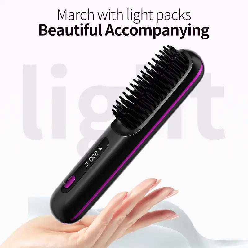 Davy | Travel Hair Straightening Brush | Sleek Hair On-the-Go