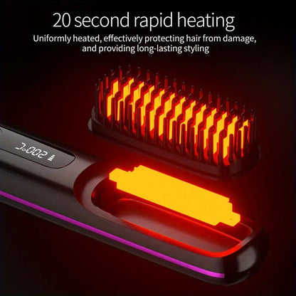 Davy | Travel Hair Straightening Brush | Sleek Hair On-the-Go