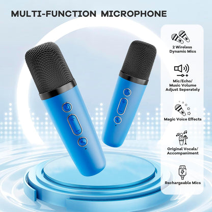 Davy | Portable Mini Karaoke Machine with Bluetooth Speaker and 2 Wireless Microphones – Veylo
