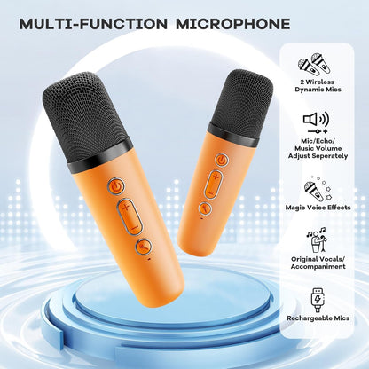 Davy | Portable Mini Karaoke Machine with Bluetooth Speaker and 2 Wireless Microphones – Veylo