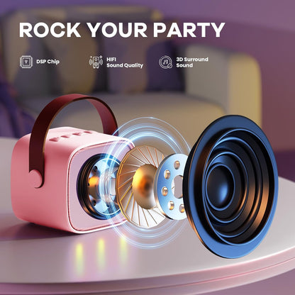 Davy | Portable Mini Karaoke Machine with Bluetooth Speaker and 2 Wireless Microphones – Veylo