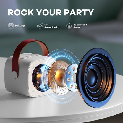 Davy | Portable Mini Karaoke Machine with Bluetooth Speaker and 2 Wireless Microphones – Veylo