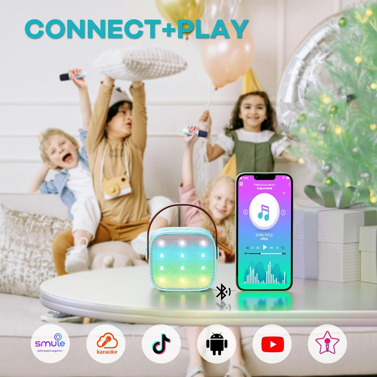 Davy | Portable Mini Karaoke Machine with Bluetooth Speaker and 2 Wireless Microphones – Veylo