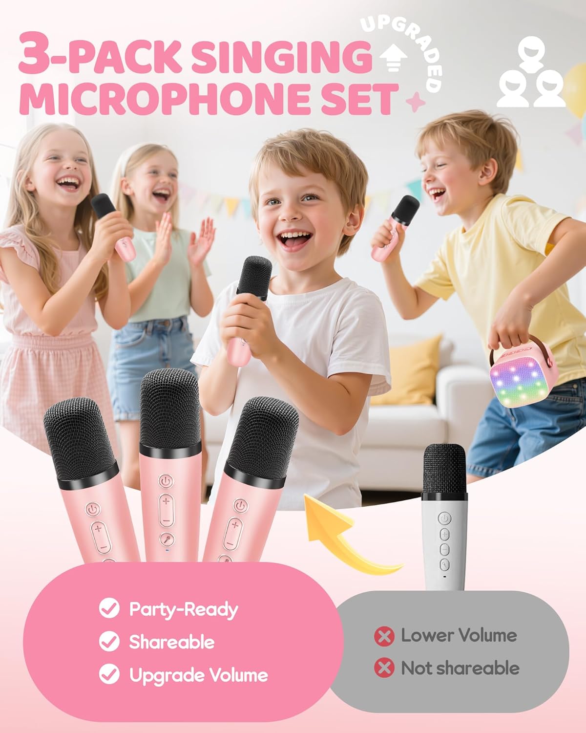 Davy | Portable Mini Karaoke Machine with Bluetooth Speaker and 2 Wireless Microphones – Veylo