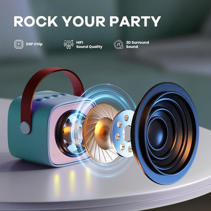 Davy | Portable Mini Karaoke Machine with Bluetooth Speaker and 2 Wireless Microphones – Veylo
