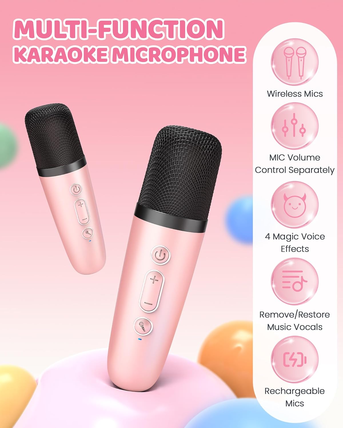 Davy | Portable Mini Karaoke Machine with Bluetooth Speaker and 2 Wireless Microphones – Veylo