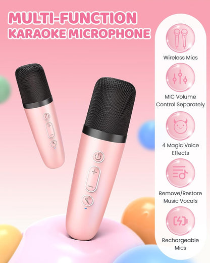 Davy | Portable Mini Karaoke Machine with Bluetooth Speaker and 2 Wireless Microphones – Veylo