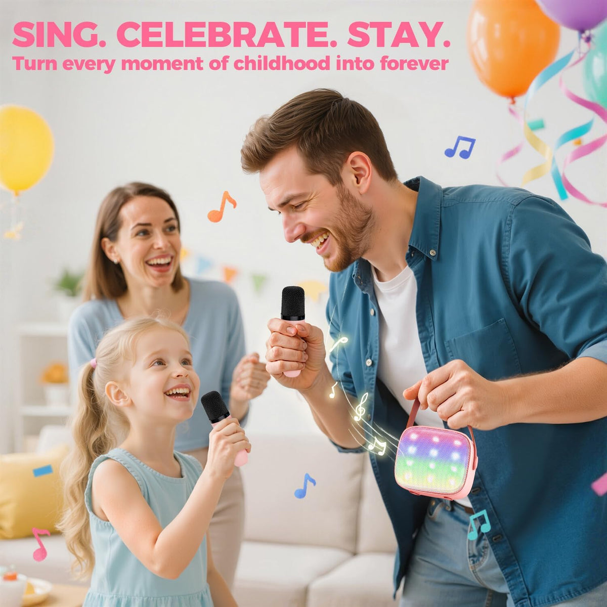 Davy | Portable Mini Karaoke Machine with Bluetooth Speaker and 2 Wireless Microphones – Veylo