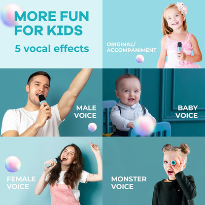Davy | Portable Mini Karaoke Machine with Bluetooth Speaker and 2 Wireless Microphones – Veylo