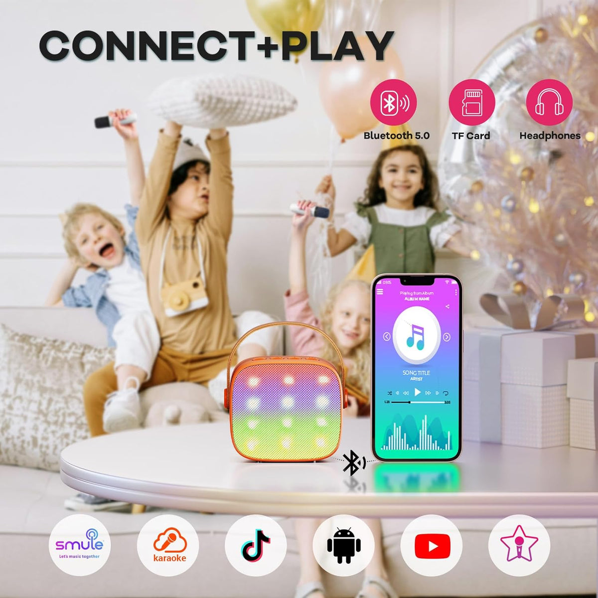 Davy | Portable Mini Karaoke Machine with Bluetooth Speaker and 2 Wireless Microphones – Veylo