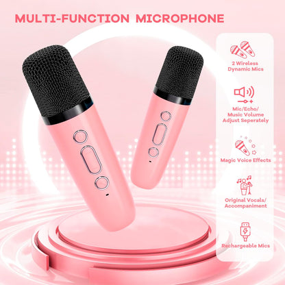 Davy | Portable Mini Karaoke Machine with Bluetooth Speaker and 2 Wireless Microphones – Veylo