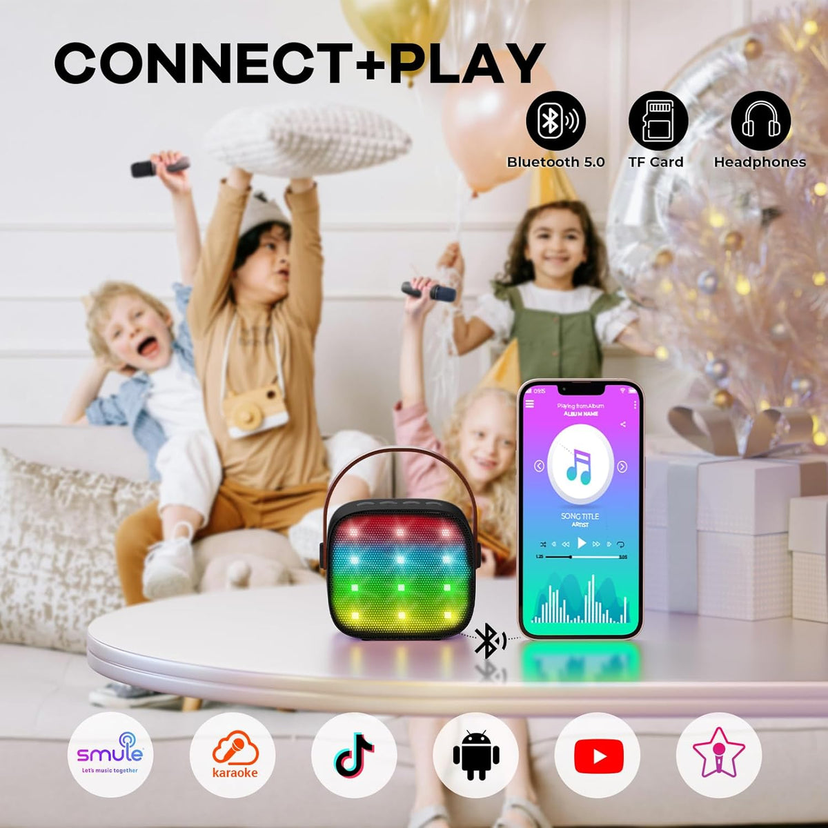 Davy | Portable Mini Karaoke Machine with Bluetooth Speaker and 2 Wireless Microphones – Veylo