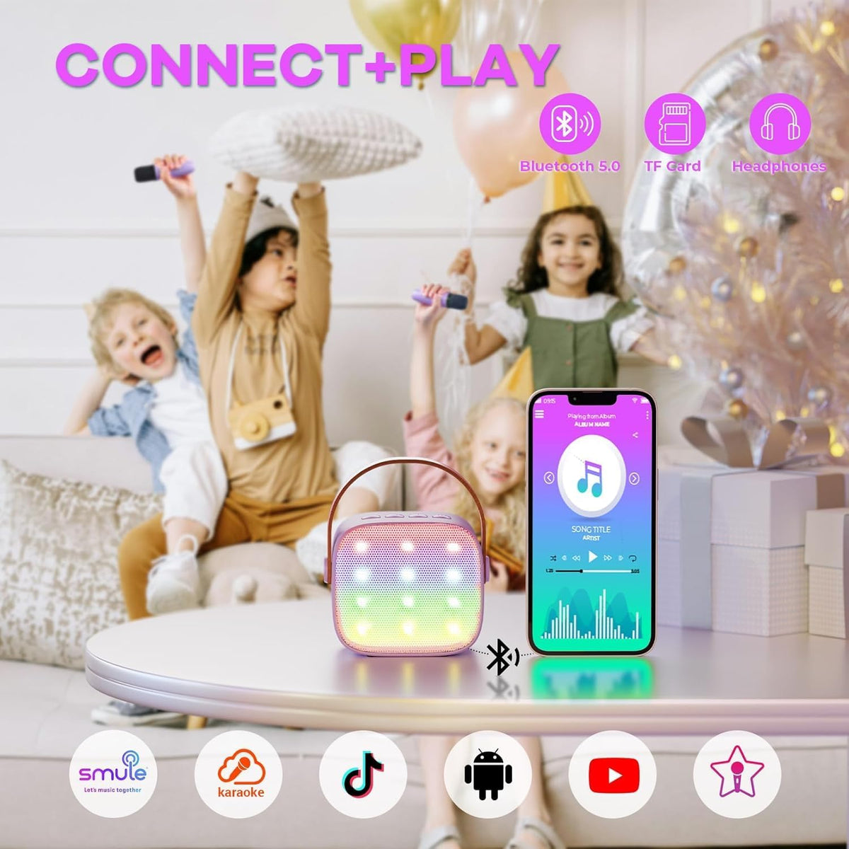 Davy | Portable Mini Karaoke Machine with Bluetooth Speaker and 2 Wireless Microphones – Veylo