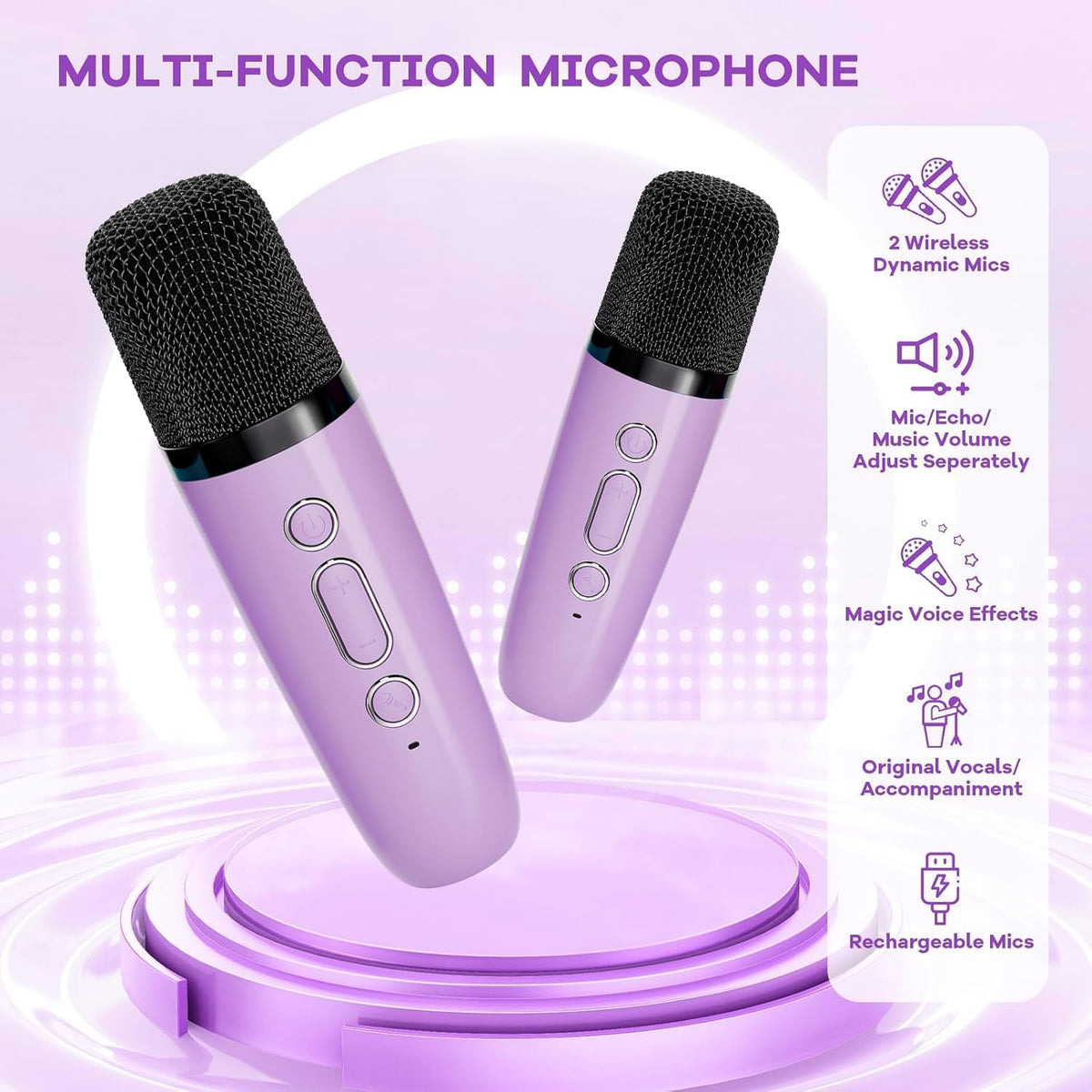 Davy | Portable Mini Karaoke Machine with Bluetooth Speaker and 2 Wireless Microphones – Veylo