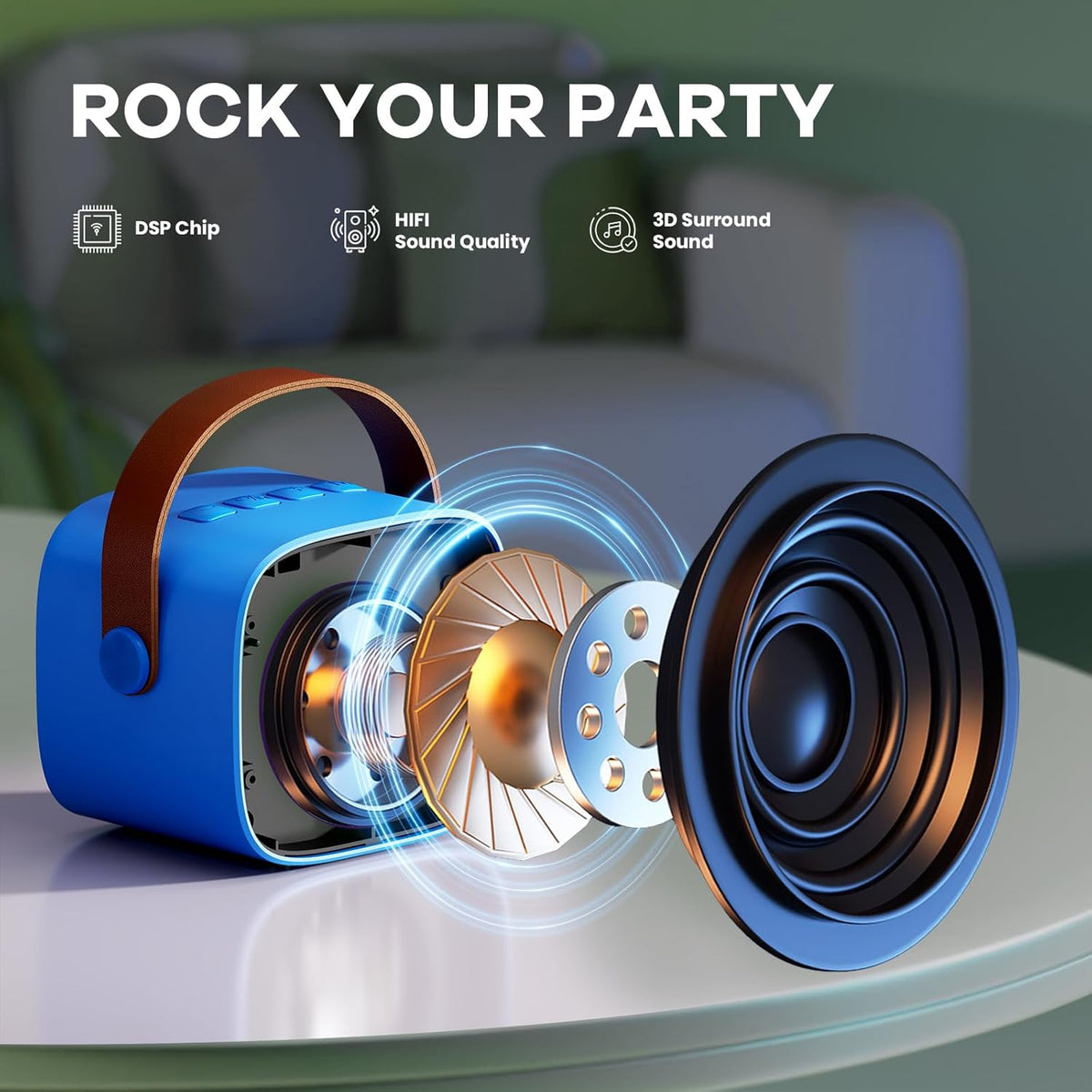 Davy | Portable Mini Karaoke Machine with Bluetooth Speaker and 2 Wireless Microphones – Veylo