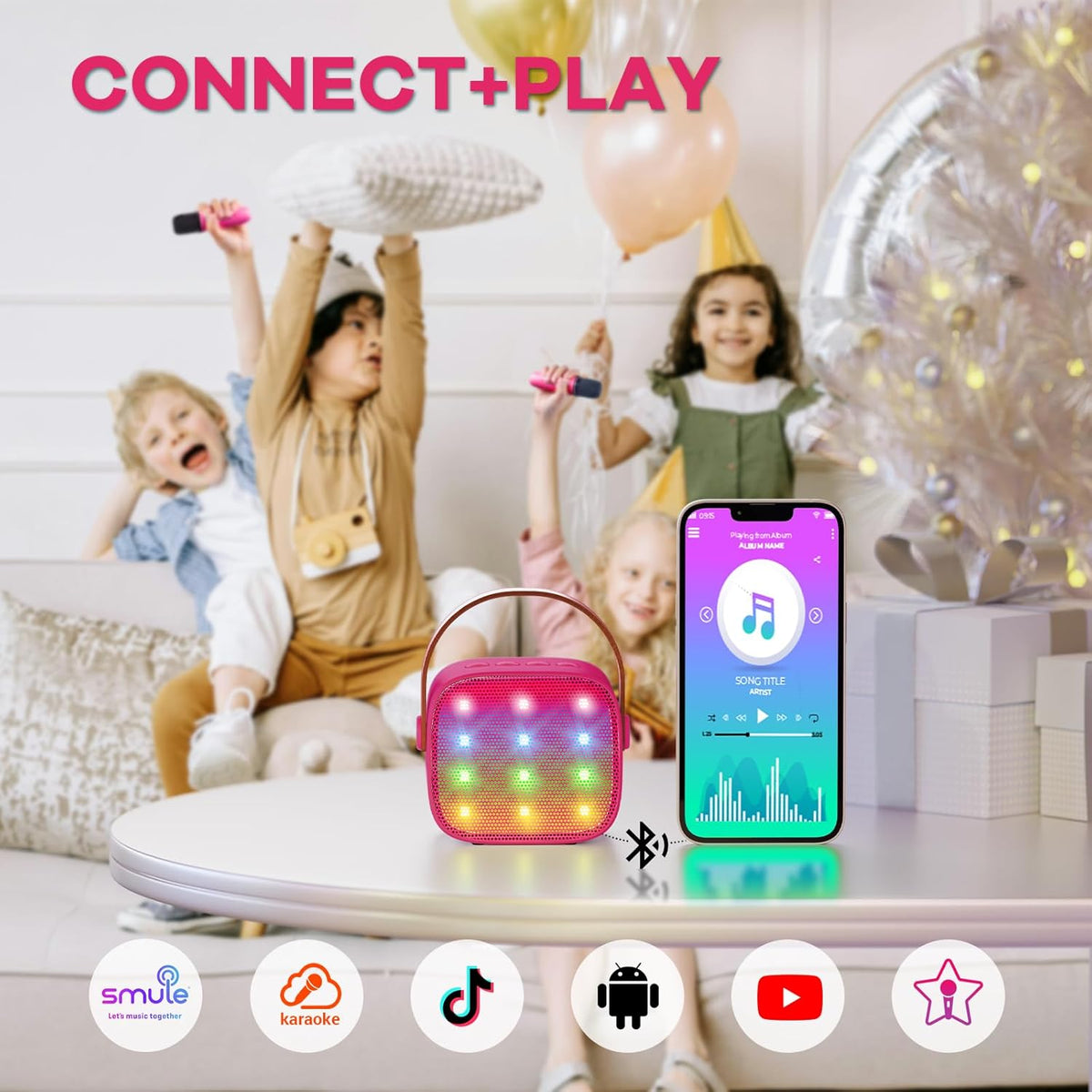 Davy | Portable Mini Karaoke Machine with Bluetooth Speaker and 2 Wireless Microphones – Veylo