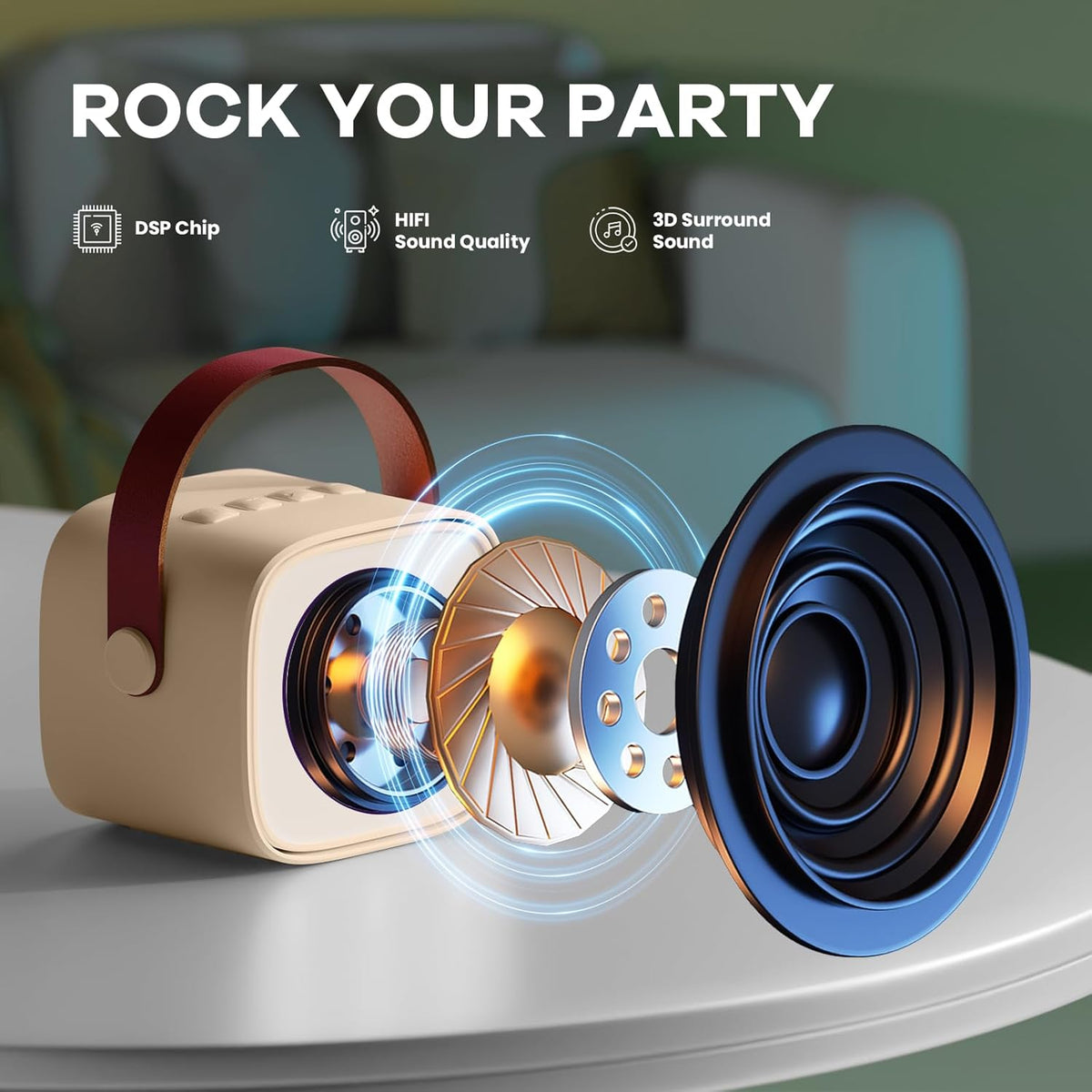 Davy | Portable Mini Karaoke Machine with Bluetooth Speaker and 2 Wireless Microphones – Veylo