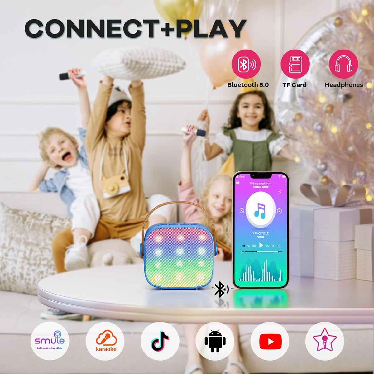 Davy | Portable Mini Karaoke Machine with Bluetooth Speaker and 2 Wireless Microphones – Veylo