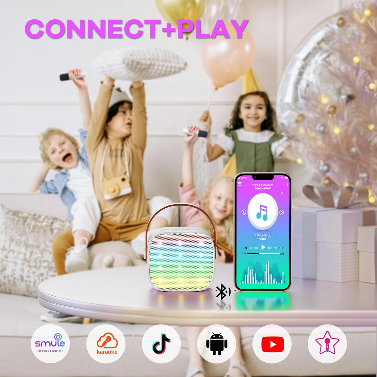 Davy | Portable Mini Karaoke Machine with Bluetooth Speaker and 2 Wireless Microphones – Veylo