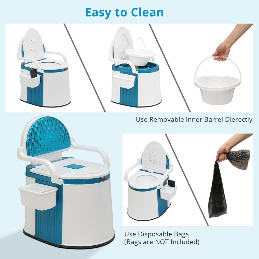 Davy | Portable Commode with Armrests for Adults & Seniors