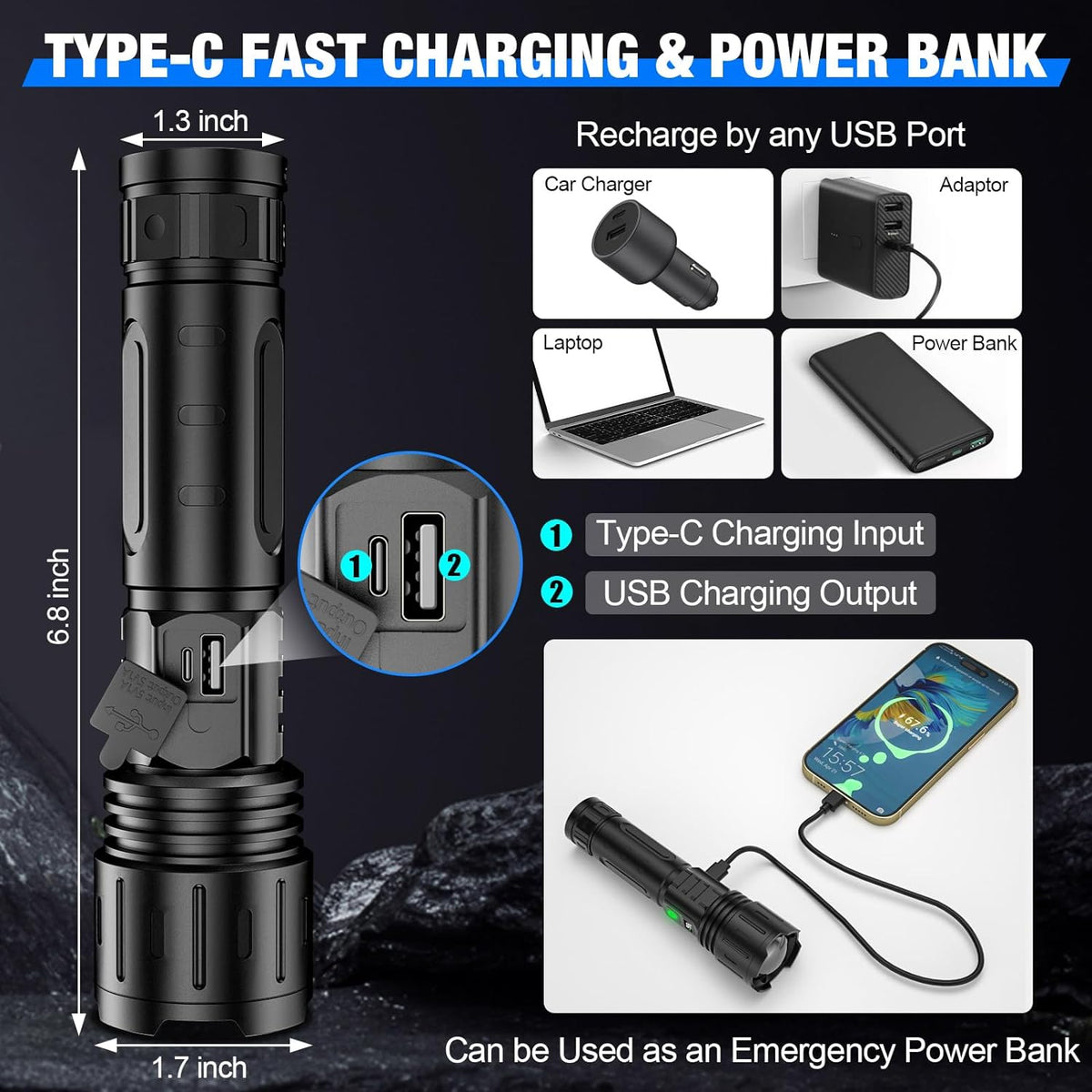 Davy | Powerful Flashlight with LCD Power Display