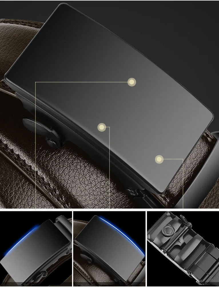 Davy | Men's Automatic Buckle Belt - Premium PU Leather