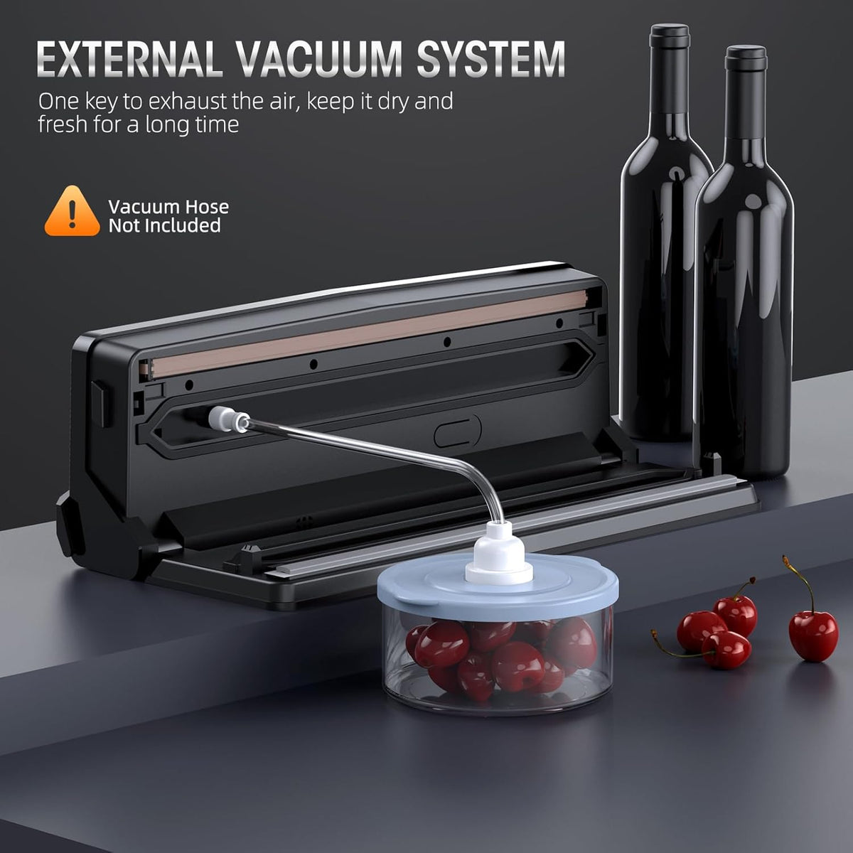 Davy | Professional 8-in-1 Vacuum Sealer | Integrated Precision Cutter | Modes for Dry & Moist Foods | Airtight LED Sealing System | Includes 15 Vacuum Bags