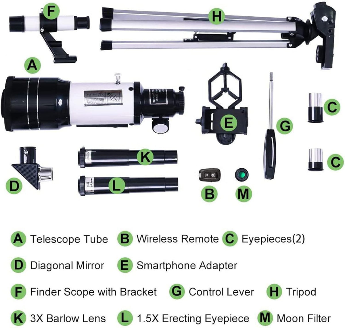 Davy | Professional Astronomical Telescope | 70mm Aperture, 300mm Focal Length & Easy Setup for Stargazing and Nature Exploration