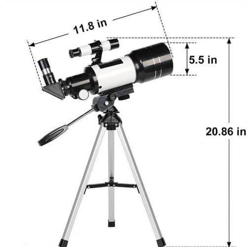 Davy | Professional Astronomical Telescope | 70mm Aperture, 300mm Focal Length & Easy Setup for Stargazing and Nature Exploration