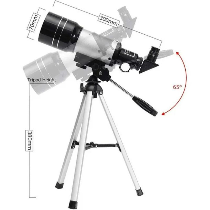 Davy | Professional Astronomical Telescope | 70mm Aperture, 300mm Focal Length & Easy Setup for Stargazing and Nature Exploration