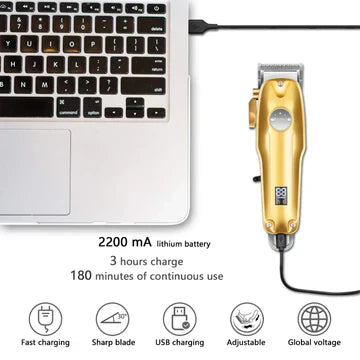 Davy | Professional gold clippers for men, cordless hair grooming set