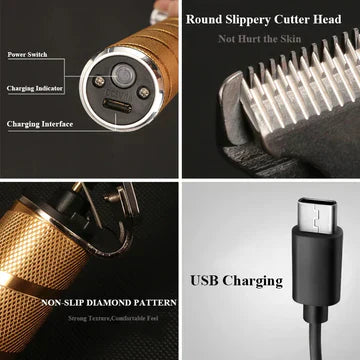 Davy | Professional gold clippers for men, cordless hair grooming set