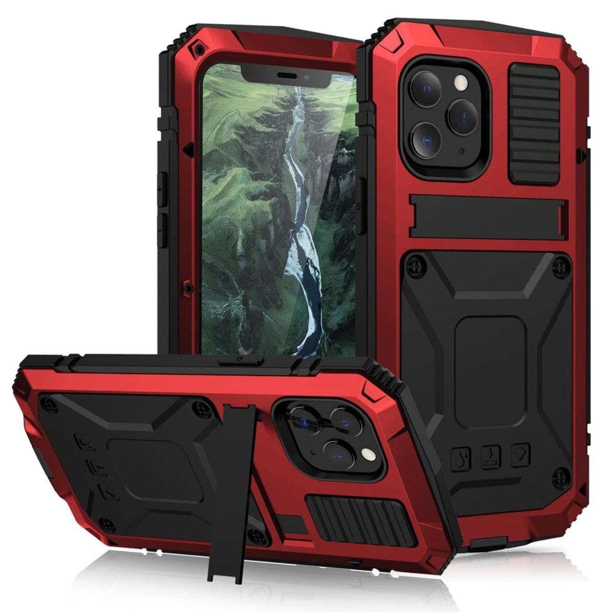 Davy | Protective Shockproof Tempered Glass Metal Case for iPhone