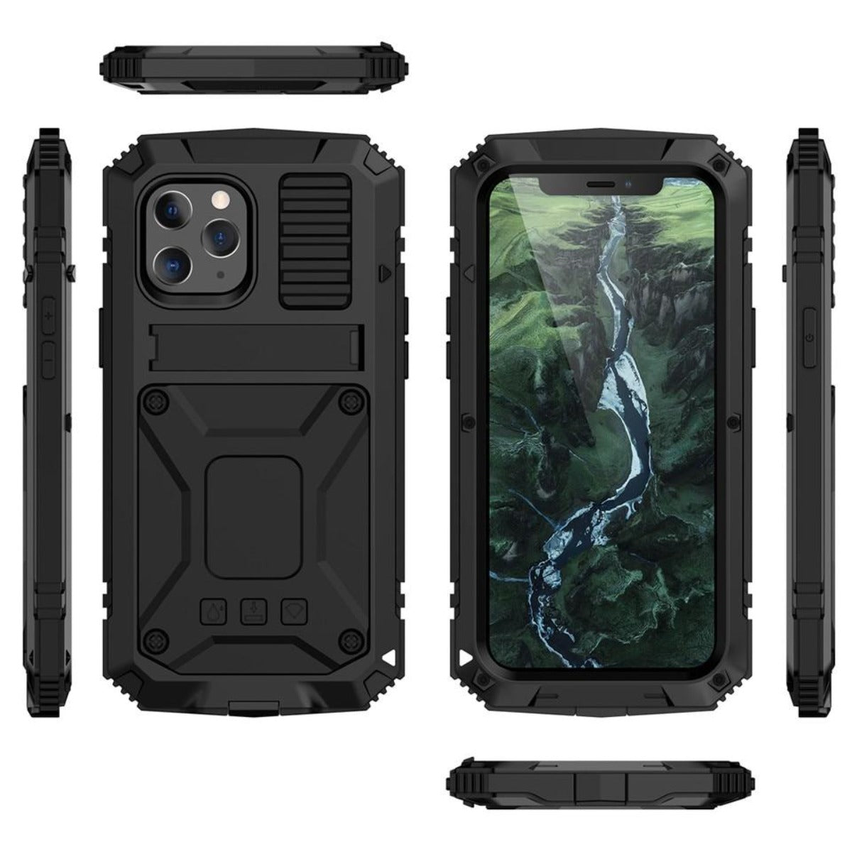 Davy | Protective Shockproof Tempered Glass Metal Case for iPhone