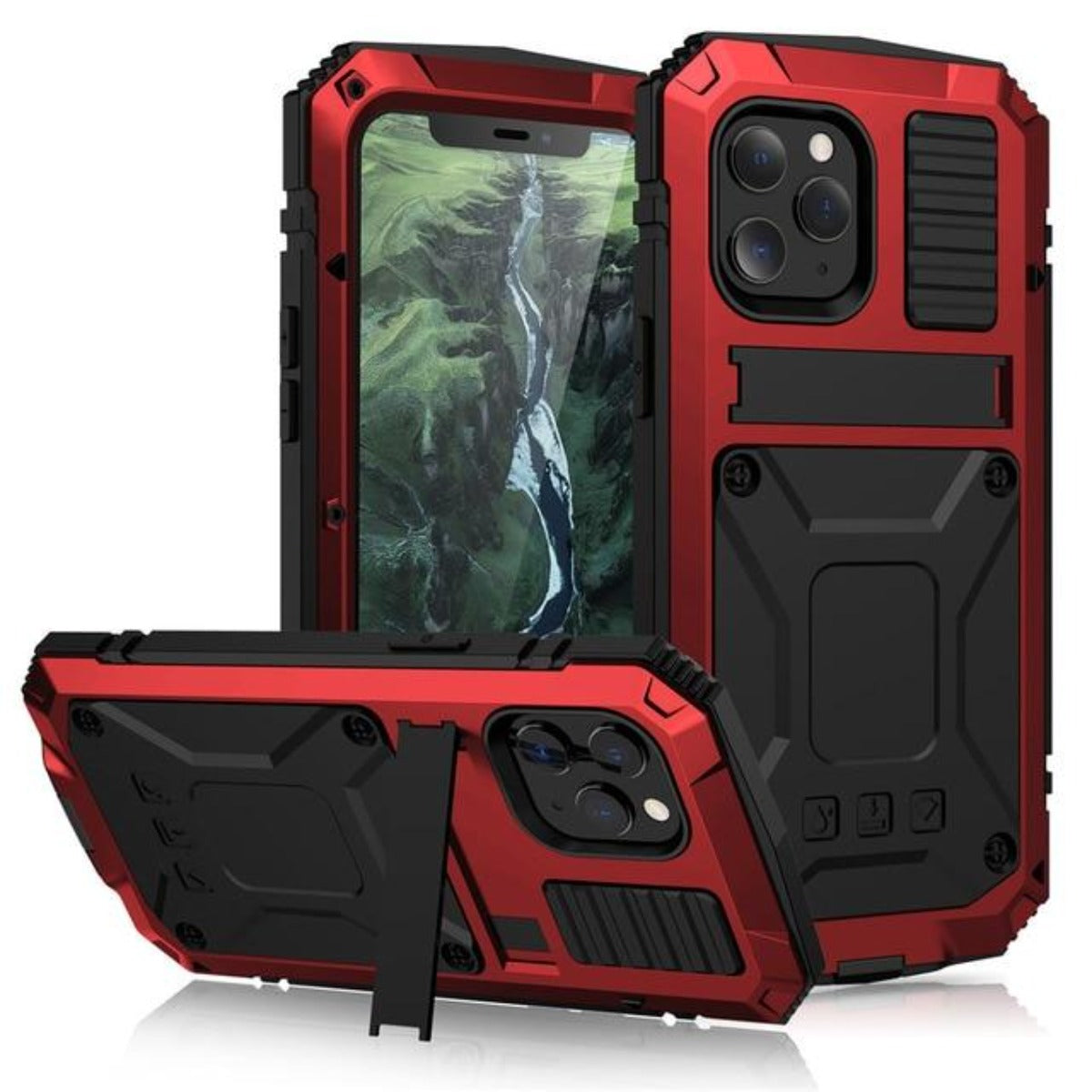 Davy | Protective Shockproof Tempered Glass Metal Case for iPhone
