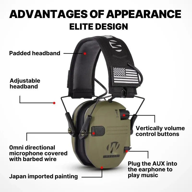 Davy | Protective Shooting Headphones | Active Noise Cancellation, Lightweight and Comfortable for Shooting Activities