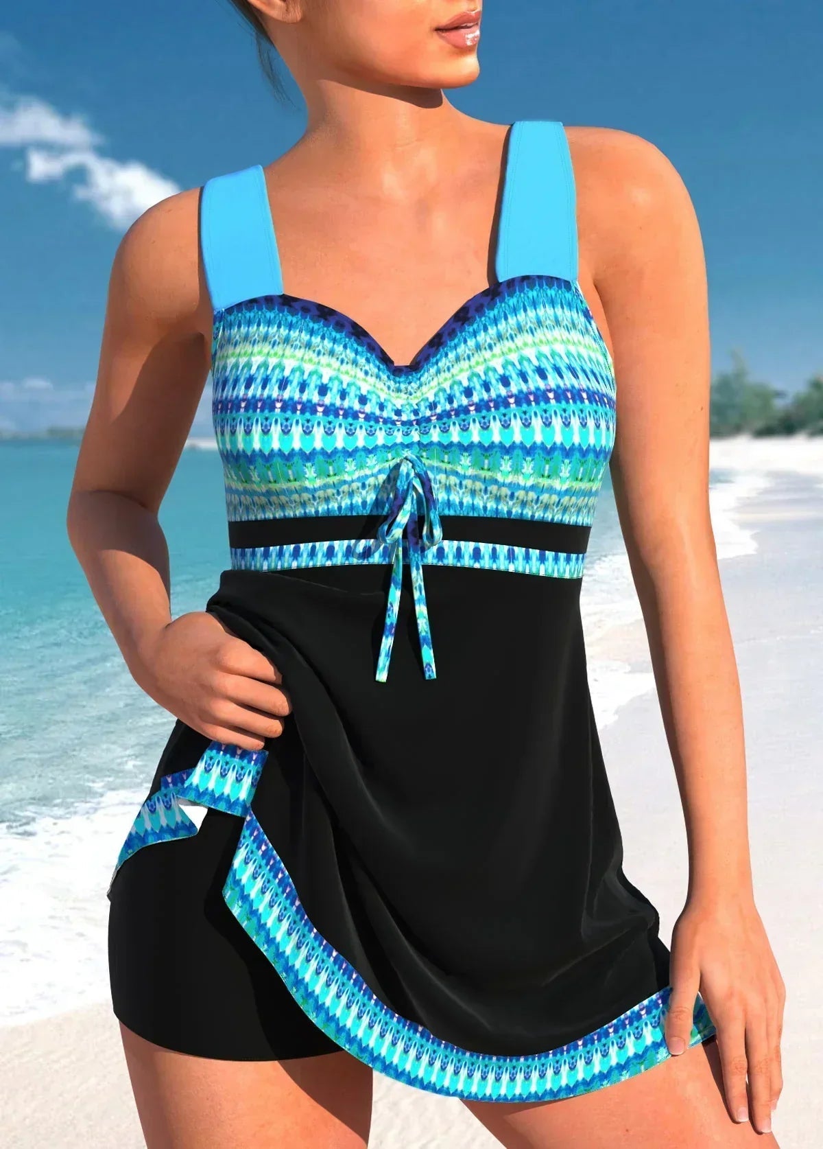 Women's Flattering Swimsuit with Skirted Overlay