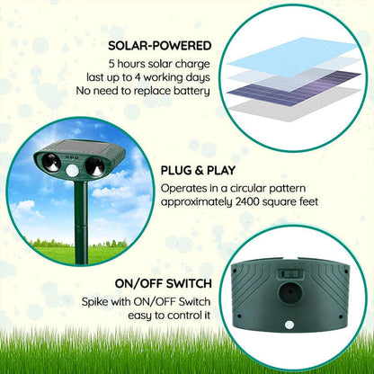 Davy | Solar Ultrasonic Pest Repeller for Outdoors
