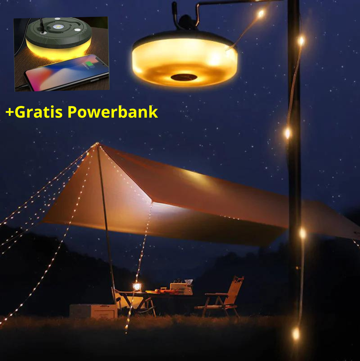 Davy | Rechargeable Outdoor Lantern with LED Strip