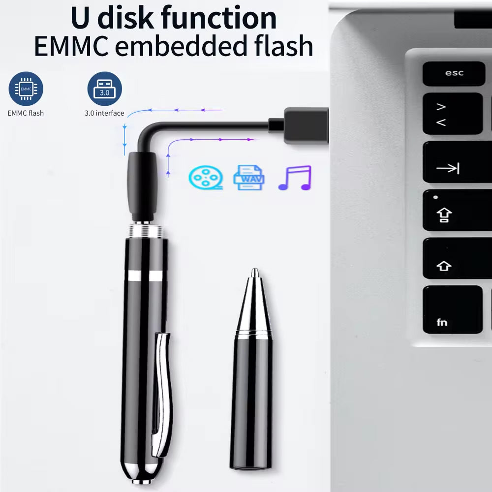 Davy | Recorder Pen with Voice Activation, Discreet Sound Recorder for Covert Surveillance