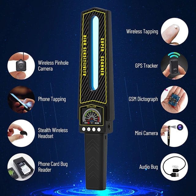 Davy | RF Bug Detector Scanner | Hidden Camera and Tracker Finder | Portable