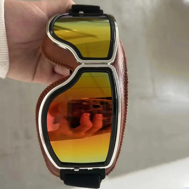 Davy | RoadRider | Vintage Motorcycle Goggles with Interchangeable Lenses and Comfort Padding
