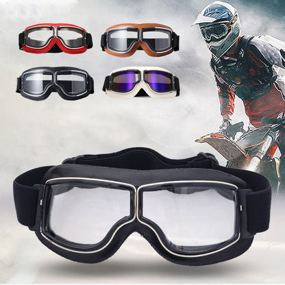 Davy | RoadRider | Vintage Motorcycle Goggles with Interchangeable Lenses and Comfort Padding