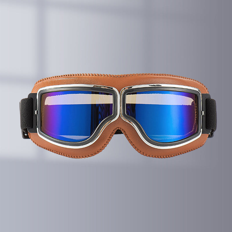 Davy | RoadRider | Vintage Motorcycle Goggles with Interchangeable Lenses and Comfort Padding