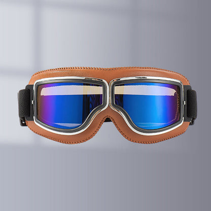 Davy | RoadRider | Vintage Motorcycle Goggles with Interchangeable Lenses and Comfort Padding
