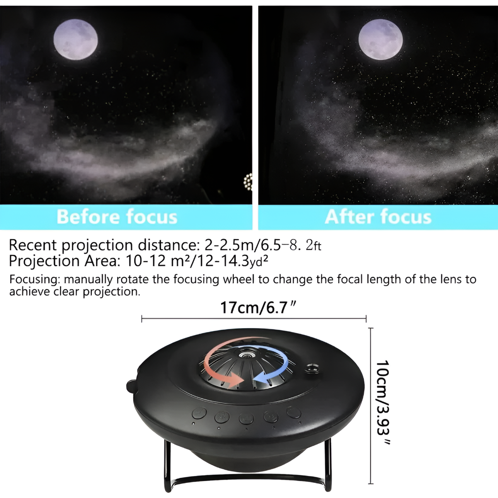 Davy | Rotating Galaxy Projector with Nebula & Stars