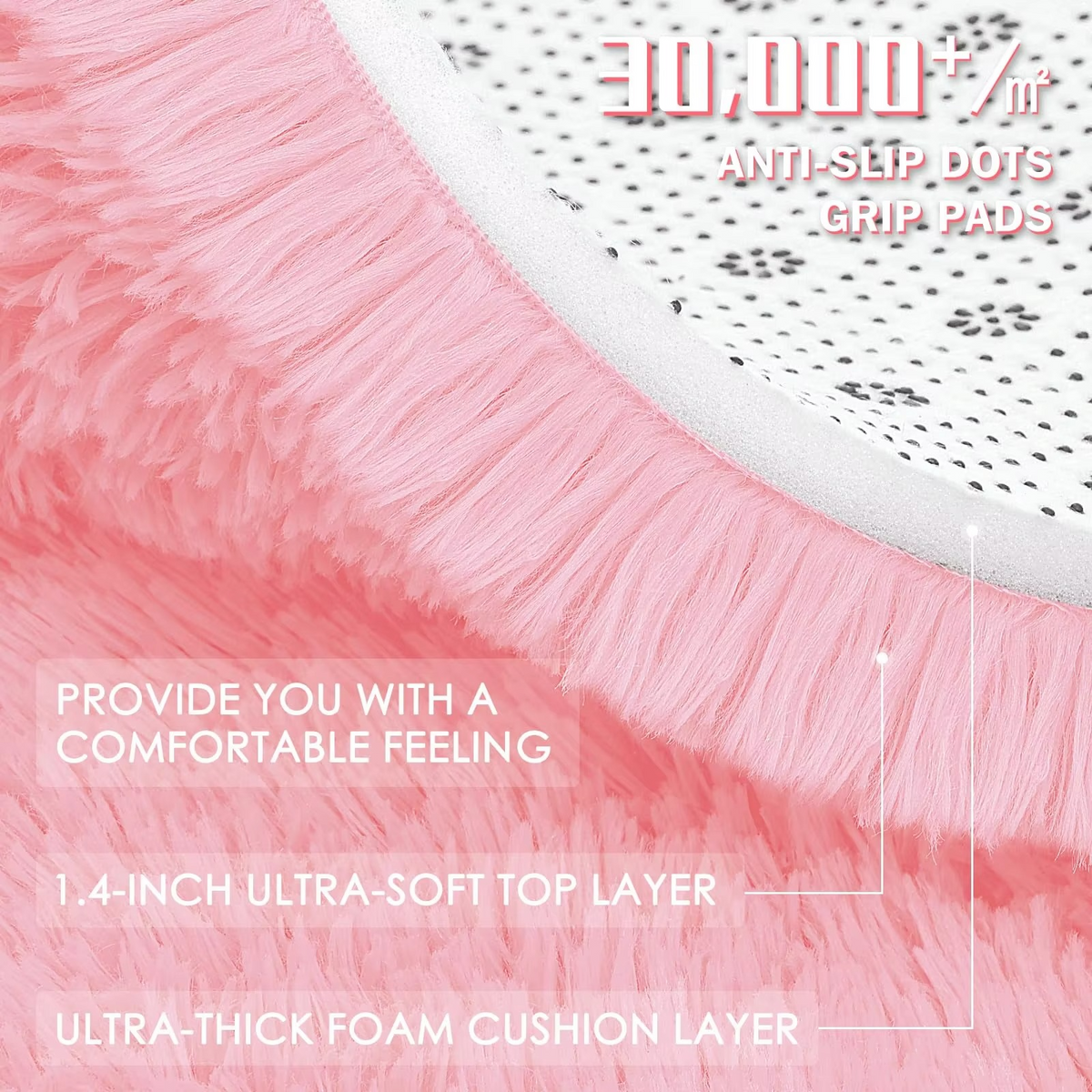 Davy | Round Shag Rug 150 cm