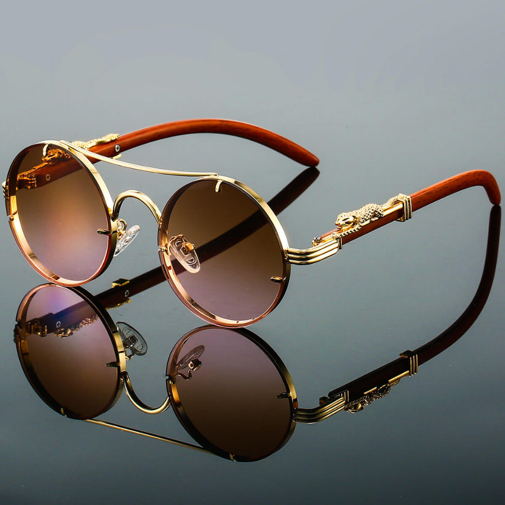 Davy | Round Sunglasses with Animal Detail